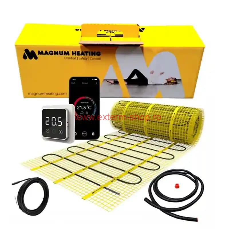 Kit incalzire electrica in pardoseala MAGNUM 9 m², 1350 W, termostat WiFi F32