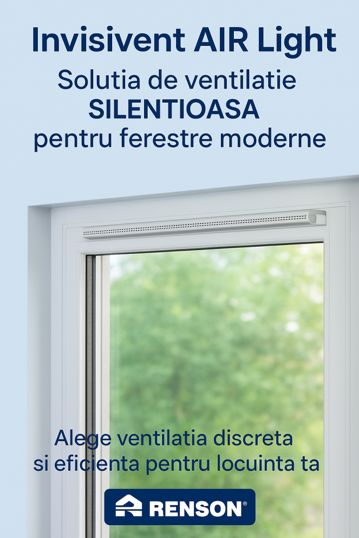 Invisivent AIR Light – Soluția de ventilație silențioasă pentru ferestre moderne
