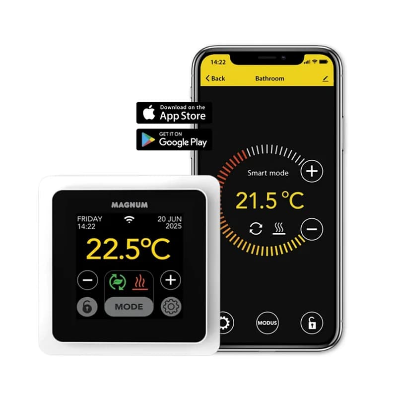 Kit incalzire electrica in pardoseala MAGNUM 10 m², 1500 W, termostat MRC WiFi