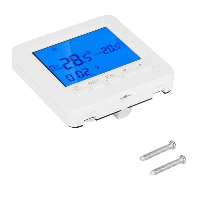 Termostat Digital Programabil HY02B05-2 16A pentru Încălzire în Pardoseală – Alb