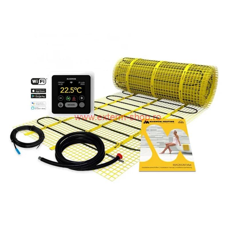 Kit incalzire electrica in pardoseala MAGNUM 15 m², 2250 W, termostat MRC WiFi